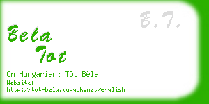 bela tot business card